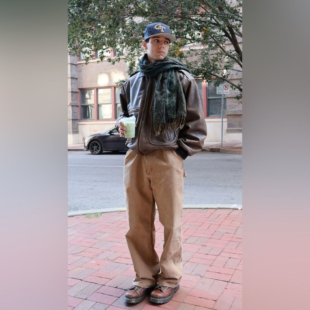 Carhartt Men’s Tan Carpenter Cargo Streetwear Classic Stylish Straight Leg Pant